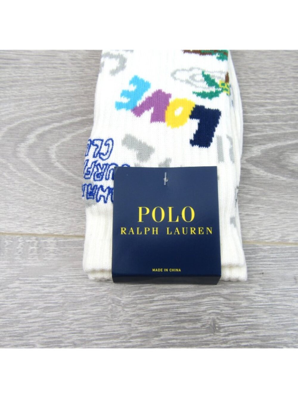 Polo Ralph Lauren Peace Love Surf Crew Socks Men's Size 6-12.5 (1 PAIR) NEW - Picture 3 of 7